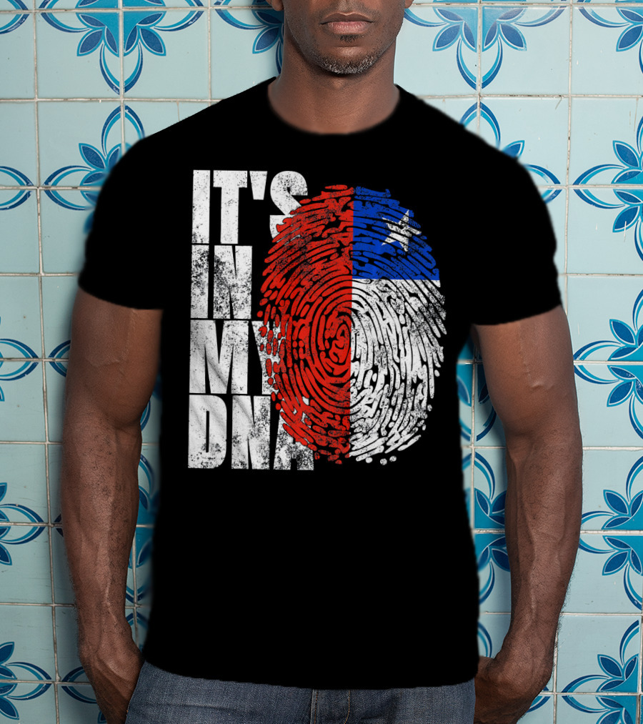 It's In My DNA Chilean Fingerprint Flag T-Shirt