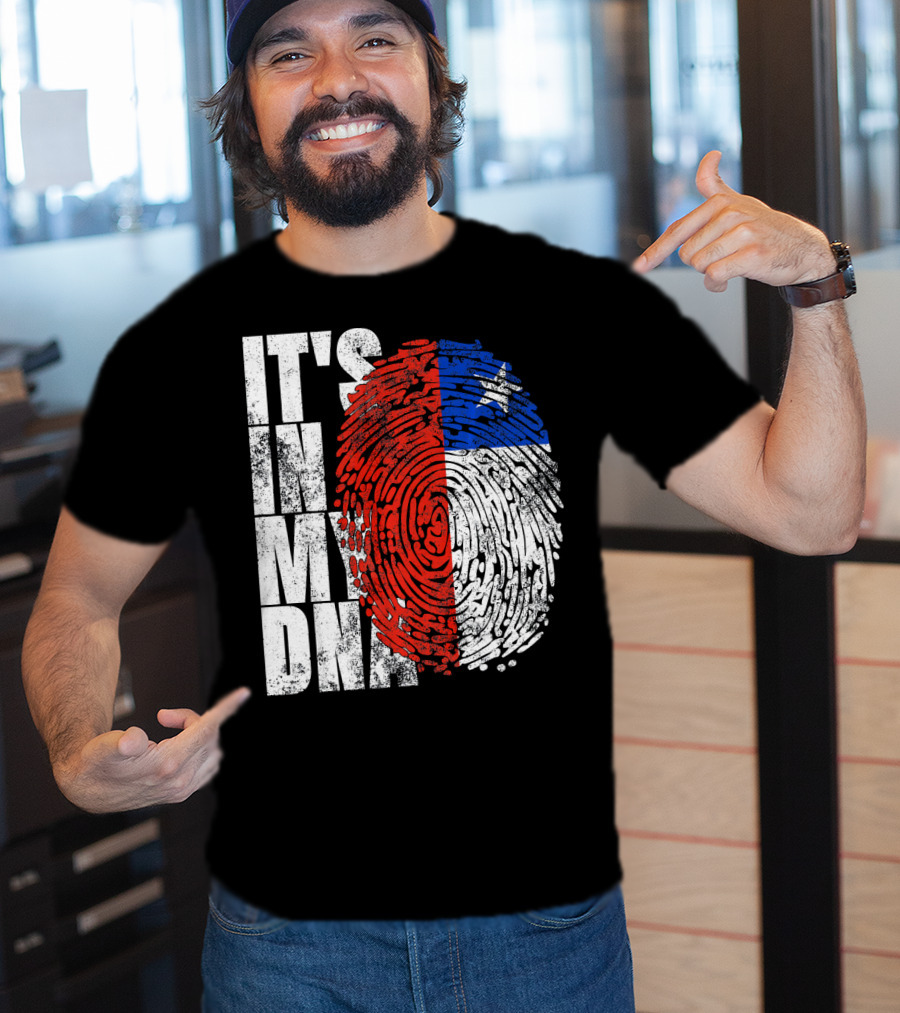 It's In My DNA Chilean Fingerprint Flag T-Shirt