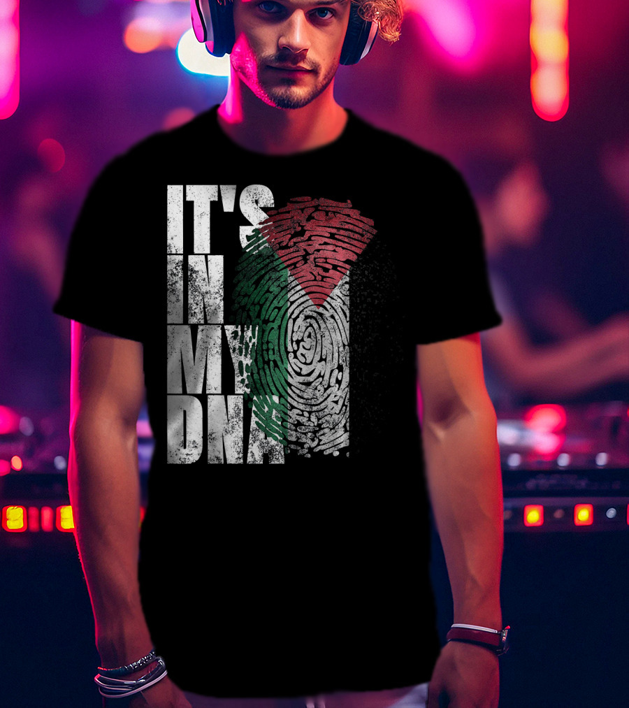 It's In My DNA Palestinian Flag Fingerprint T-Shirt