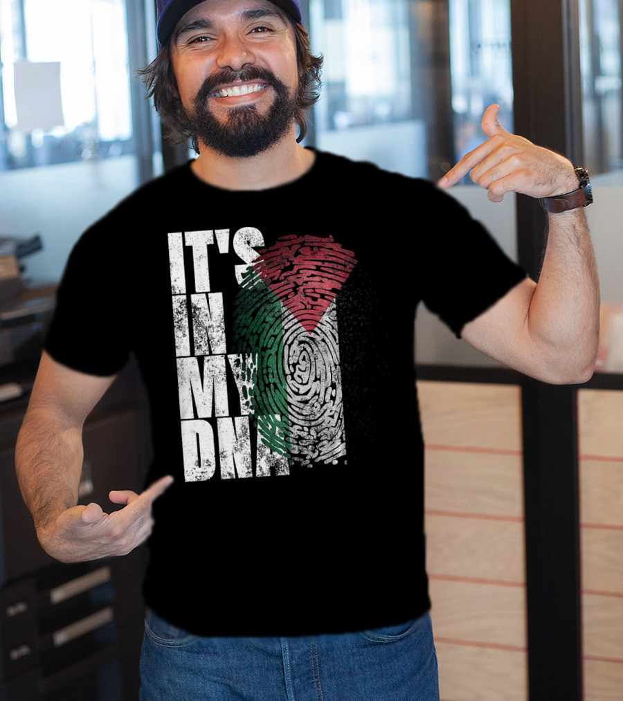 It's In My DNA Palestinian Flag Fingerprint T-Shirt