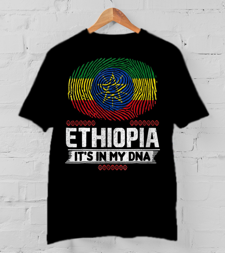 Ethiopia Fingerprint Flag It's In My DNA T-Shirt