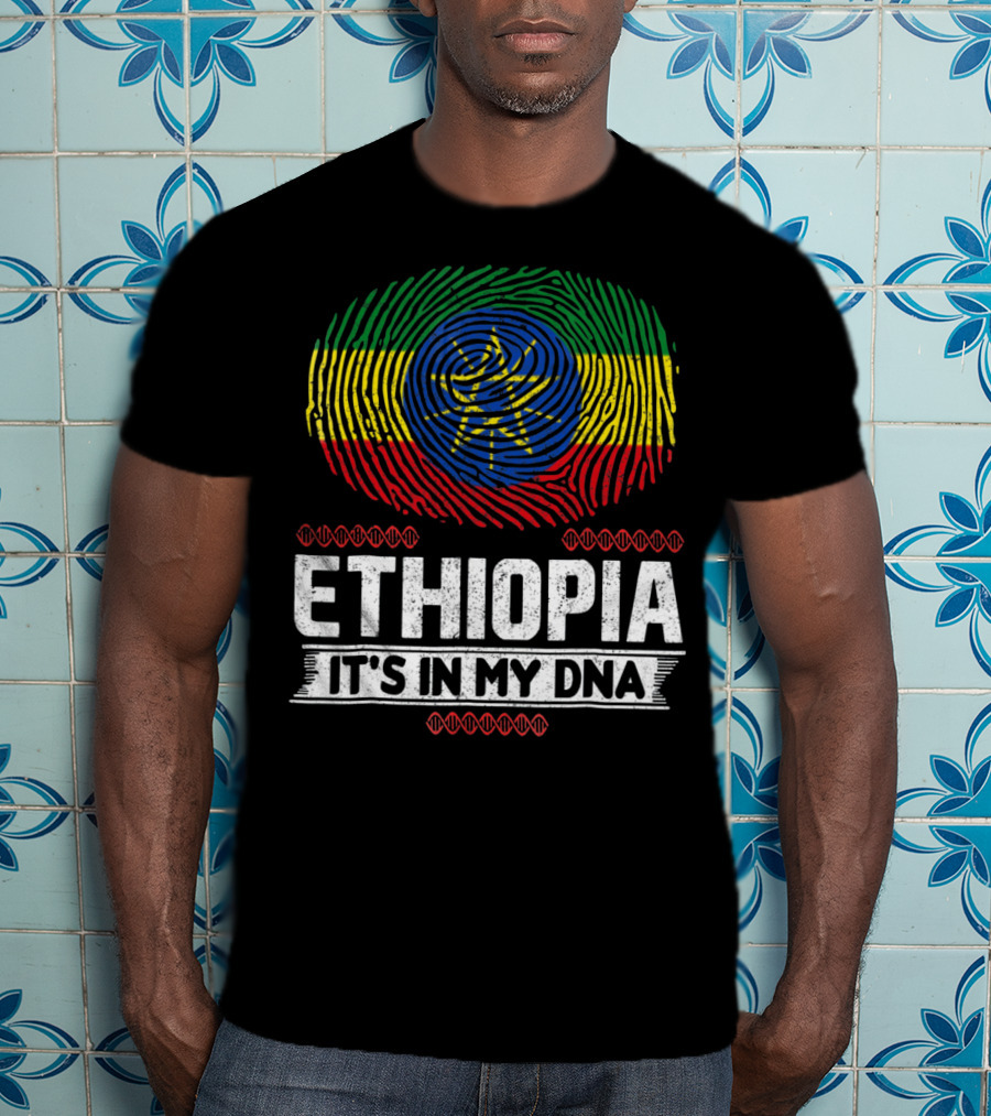 Ethiopia Fingerprint Flag It's In My DNA T-Shirt