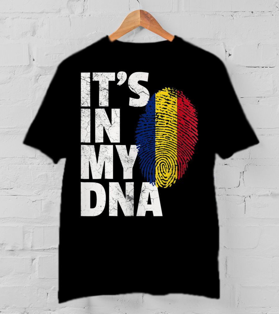 IT'S IN MY DNA Romanian Flag Fingerprint T-Shirt