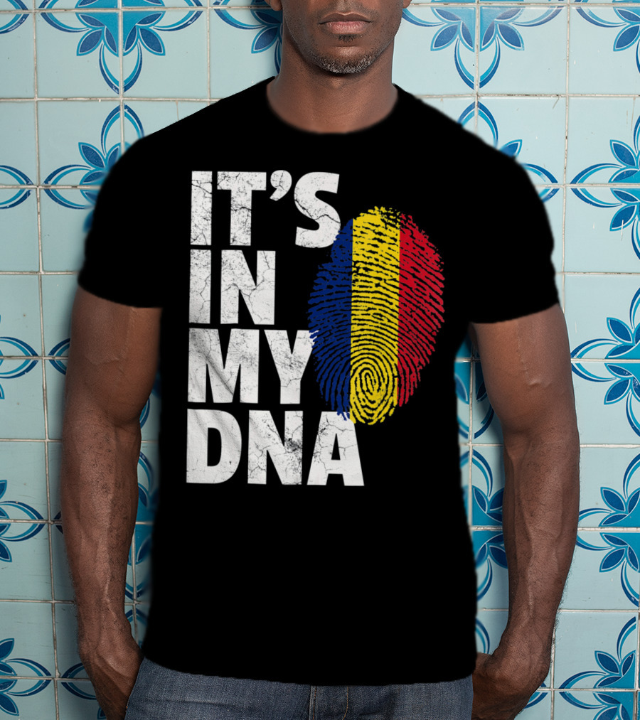 IT'S IN MY DNA Romanian Flag Fingerprint T-Shirt