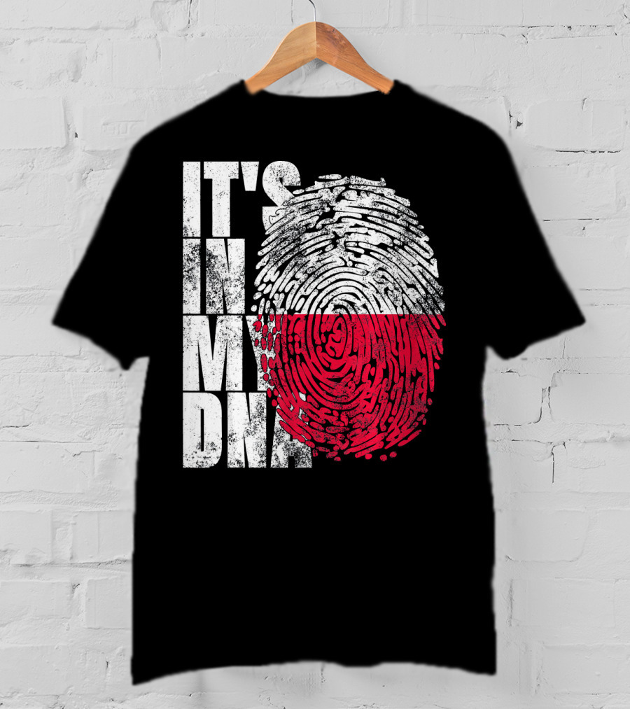 It's In My DNA Polish Polska Flaga Fingerprint T-Shirt
