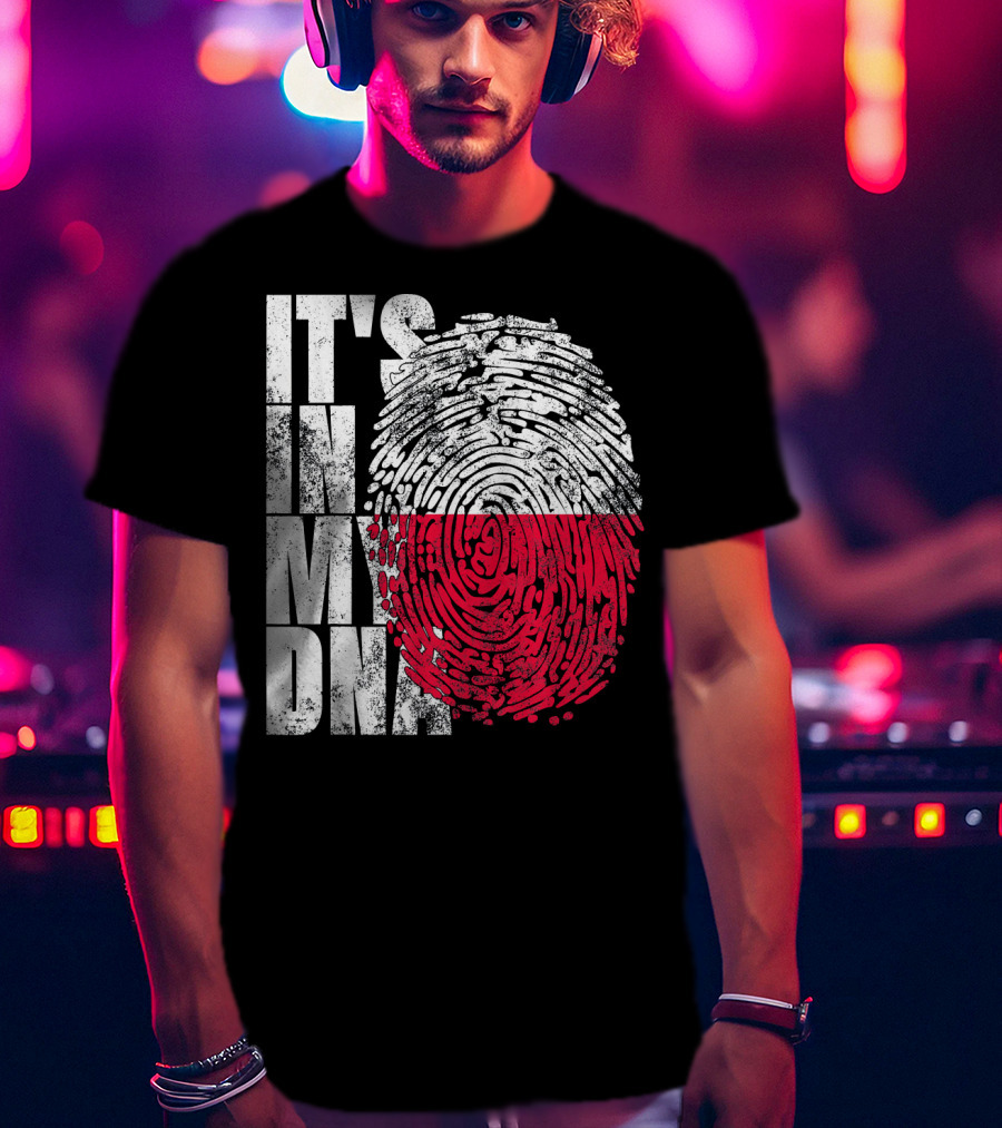 It's In My DNA Polish Polska Flaga Fingerprint T-Shirt