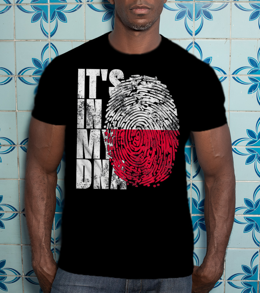 It's In My DNA Polish Polska Flaga Fingerprint T-Shirt