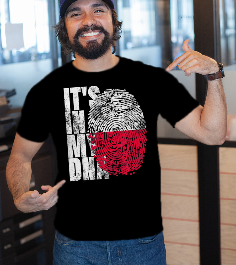It's In My DNA Polish Polska Flaga Fingerprint T-Shirt