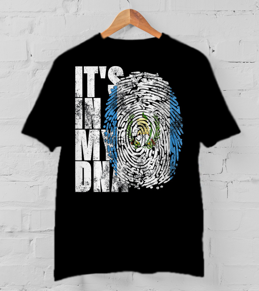 It's In My DNA Guatemalan American Flag Fingerprint T-Shirt