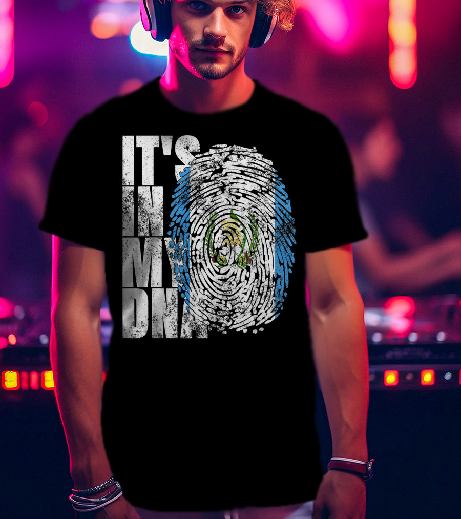 It's In My DNA Guatemalan American Flag Fingerprint T-Shirt