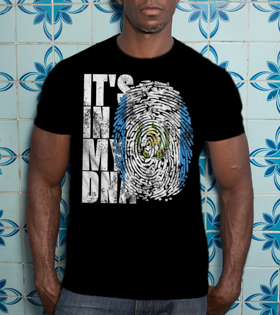 It's In My DNA Guatemalan American Flag Fingerprint T-Shirt