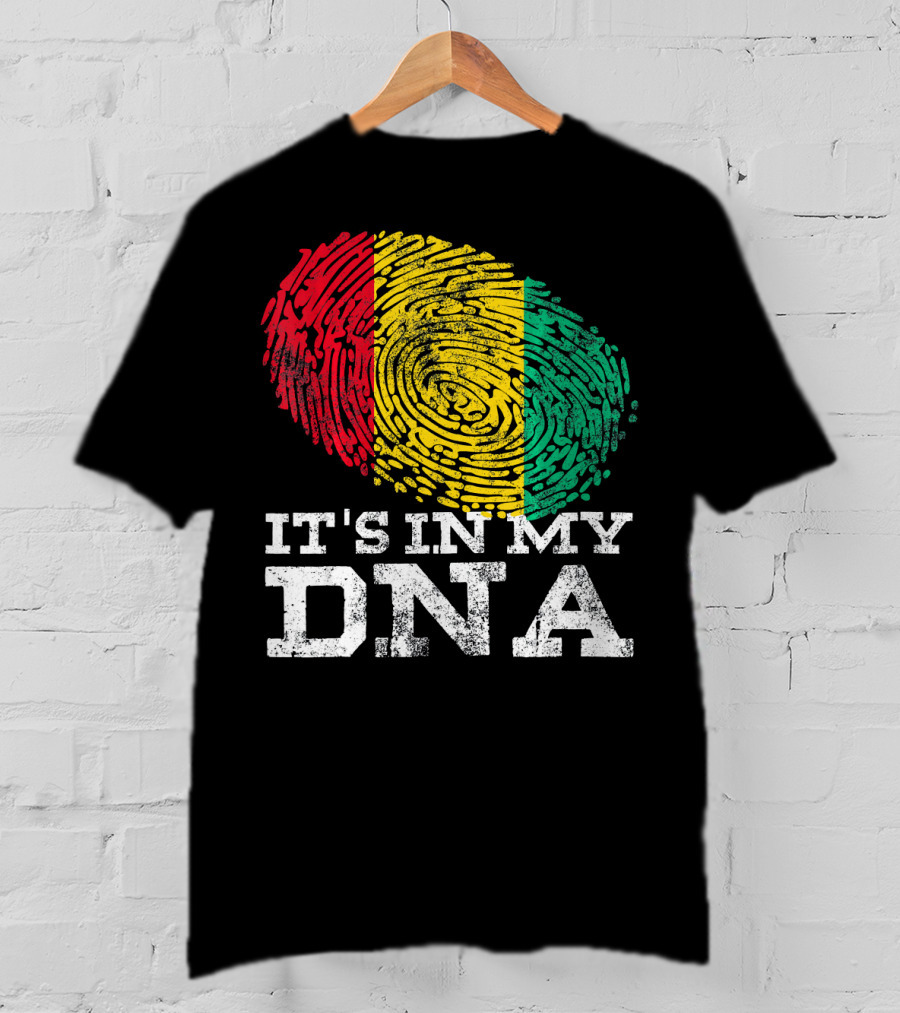 It's In My DNA Guinean Proud Afro Fingerprint Colors T-Shirt