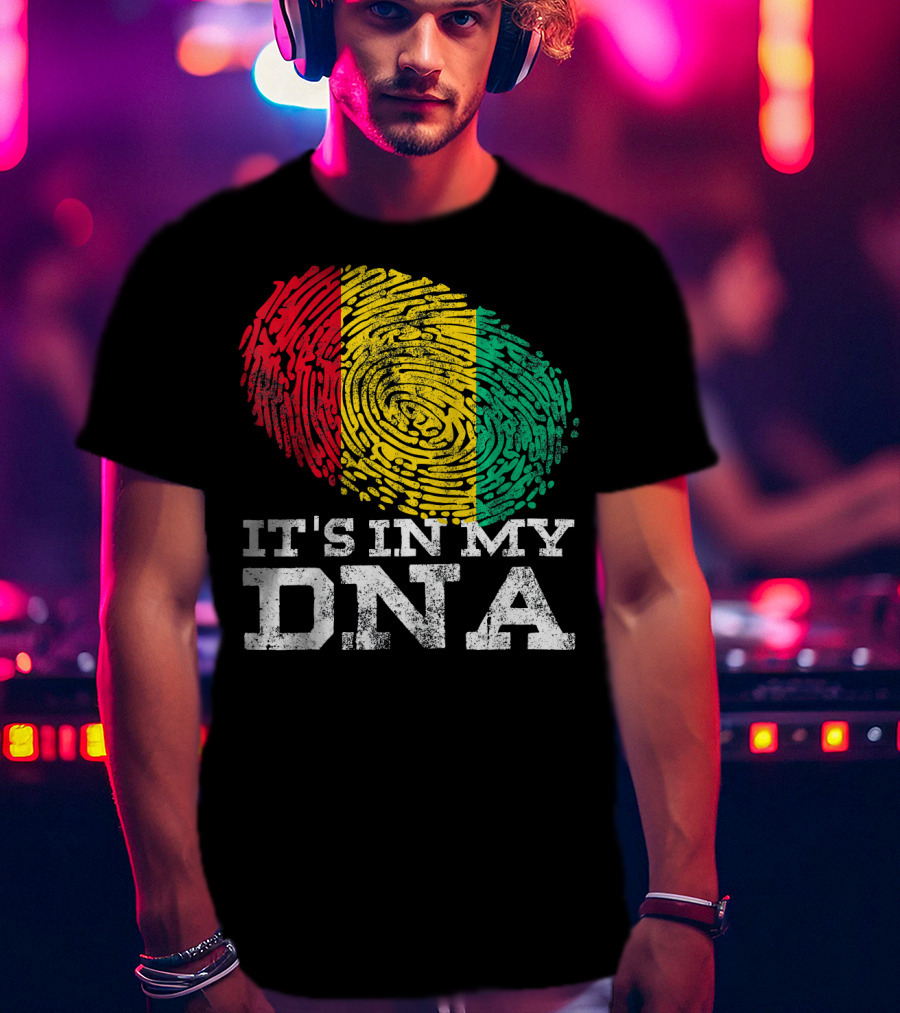 It's In My DNA Guinean Proud Afro Fingerprint Colors T-Shirt
