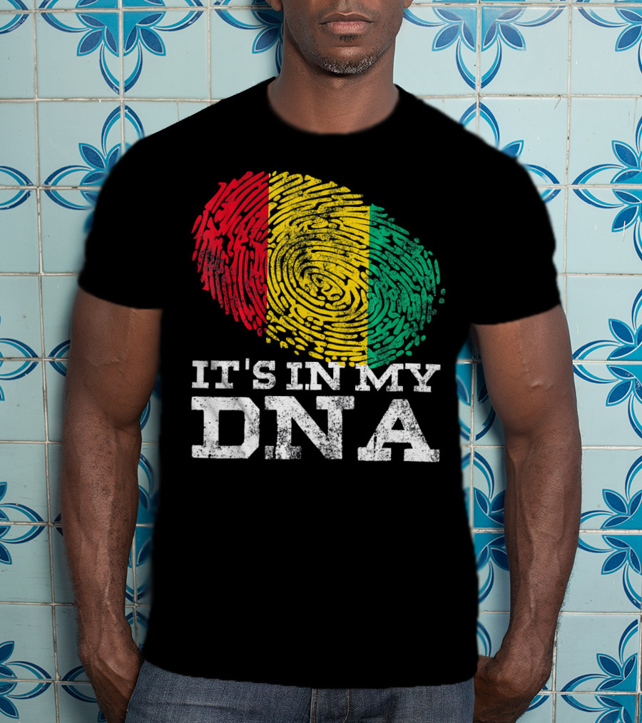 It's In My DNA Guinean Proud Afro Fingerprint Colors T-Shirt