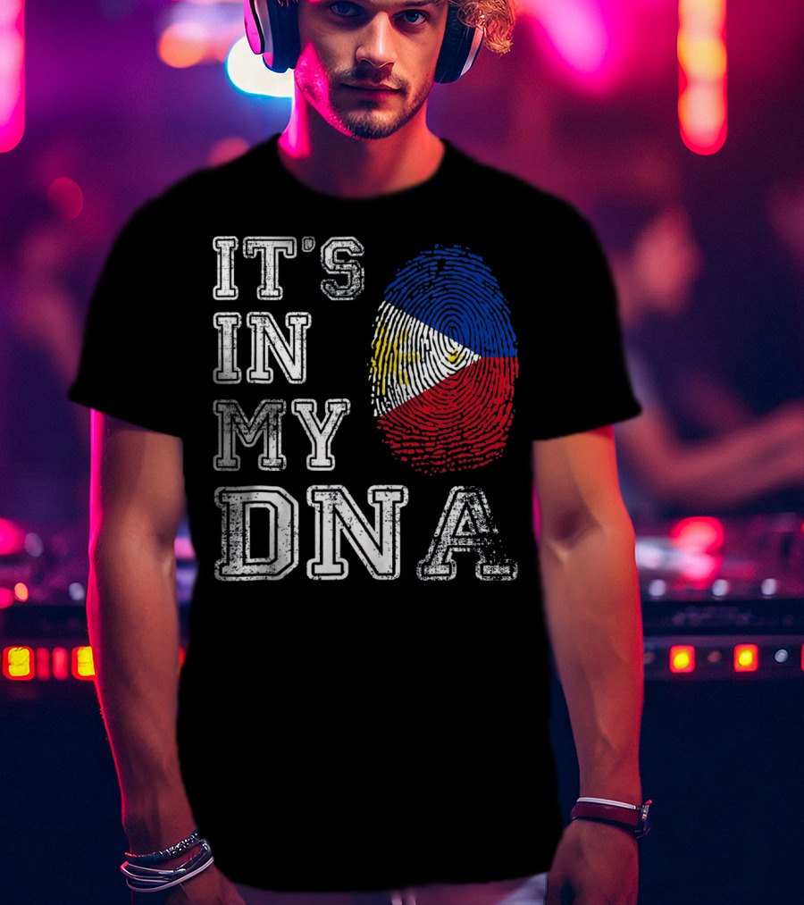 It's In My DNA Philippines Flag Fingerprint T-Shirt