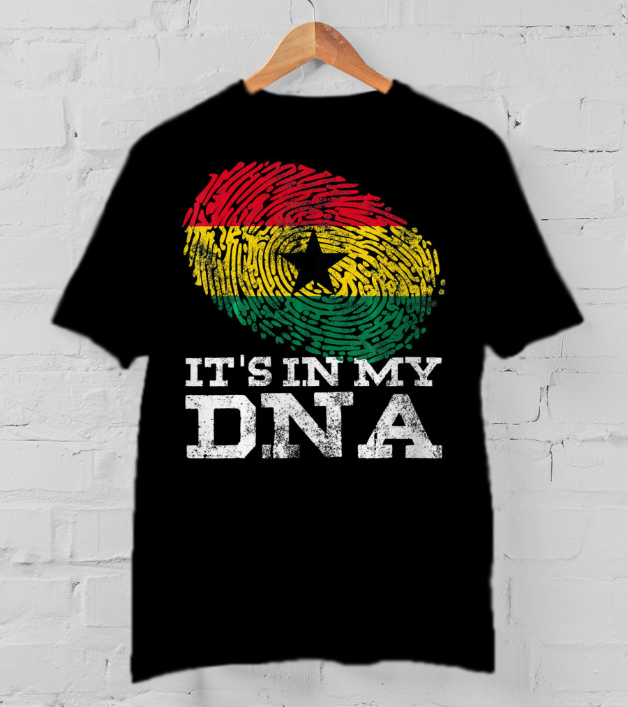 It's In My DNA Ghanaian African Fingerprint Flag T-Shirt