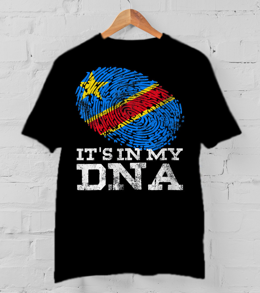 It's In My DNA Congolese African Fingerprint Flag T-Shirt