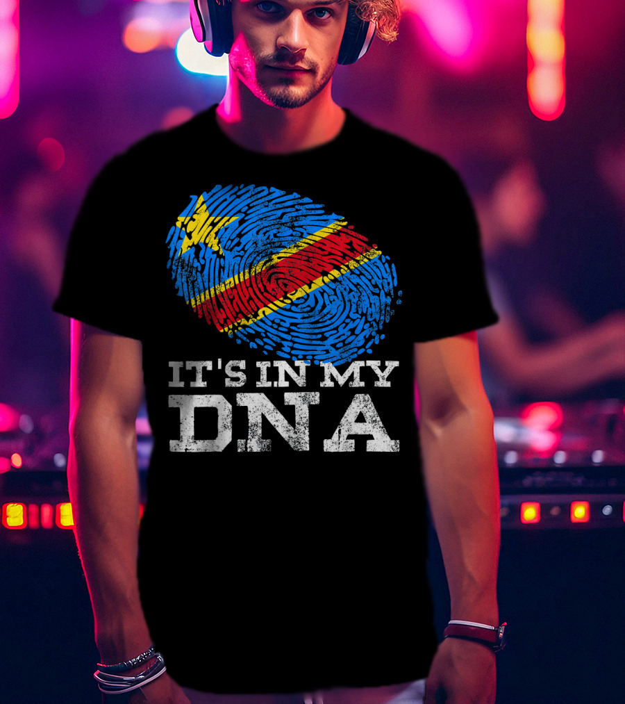It's In My DNA Congolese African Fingerprint Flag T-Shirt