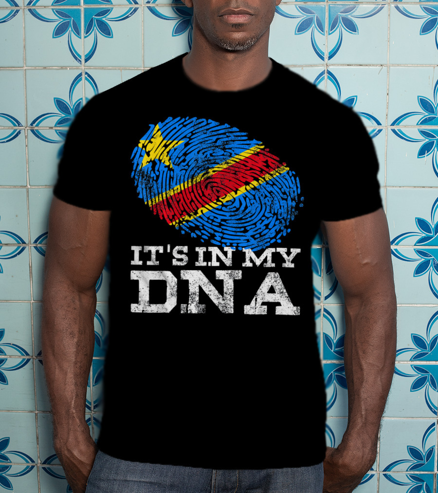 It's In My DNA Congolese African Fingerprint Flag T-Shirt
