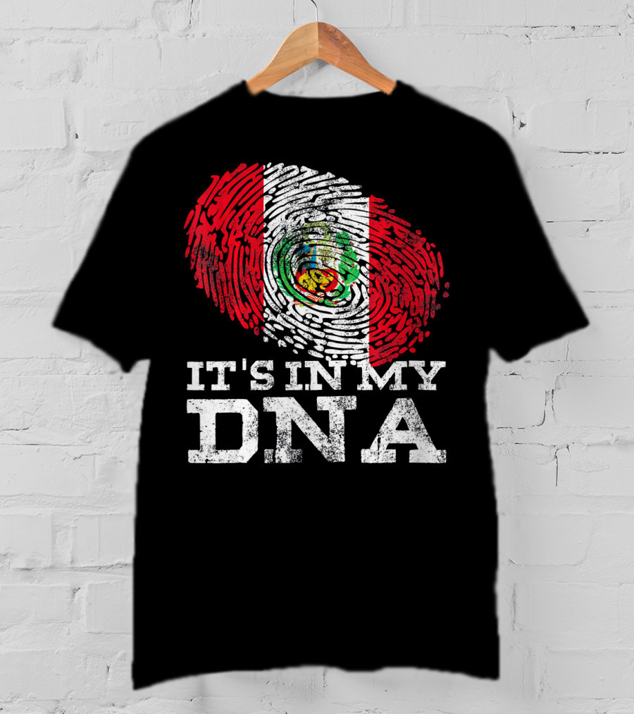 It's In My DNA Peruvian Flag Fingerprint Mexican Heritage T-Shirt