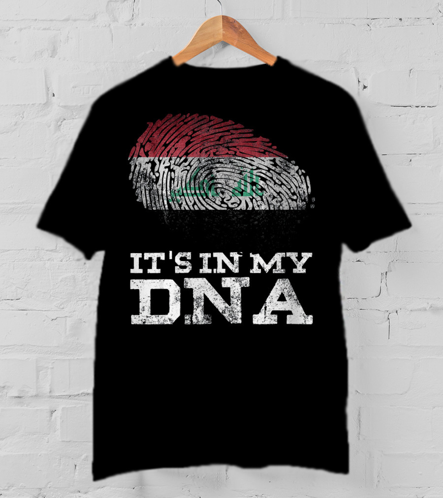 It's In My DNA Iraqi Heritage Fingerprint Flag T-Shirt