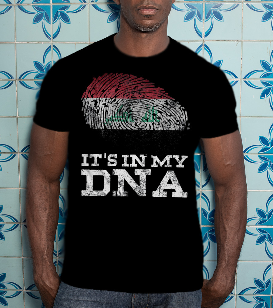 It's In My DNA Iraqi Heritage Fingerprint Flag T-Shirt