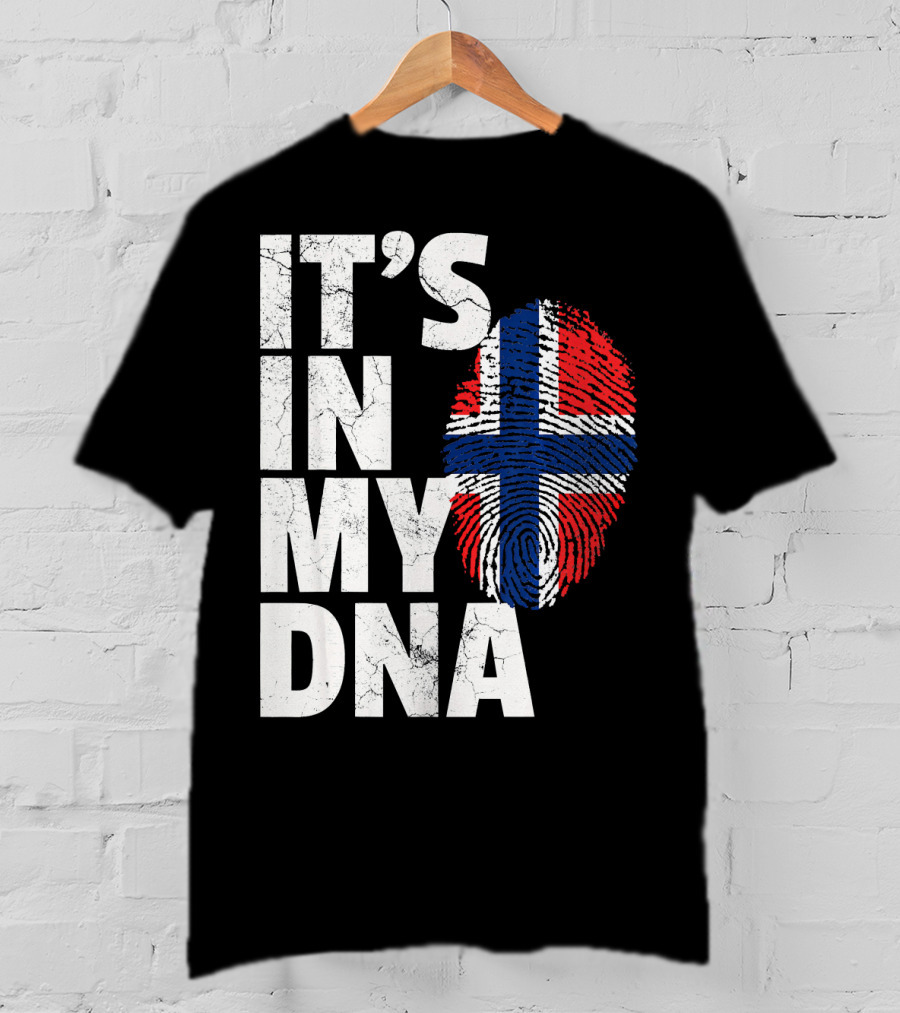 IT'S IN MY DNA Norwegian Norway Flag Fingerprint Pride T-Shirt