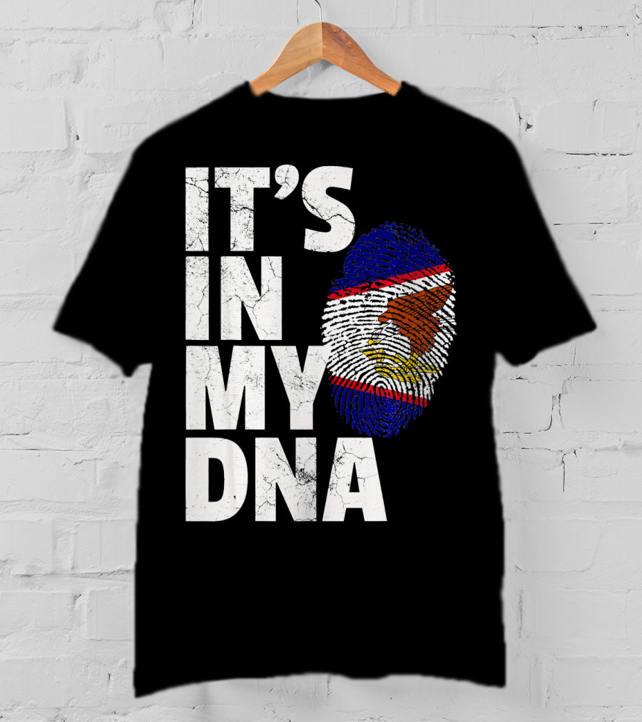 IT'S IN MY DNA American Samoa Flag Samoan Fingerprint T-Shirt