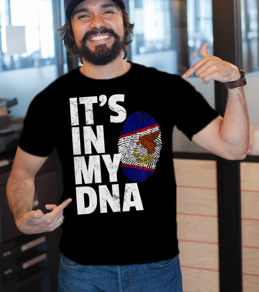 IT'S IN MY DNA American Samoa Flag Samoan Fingerprint T-Shirt