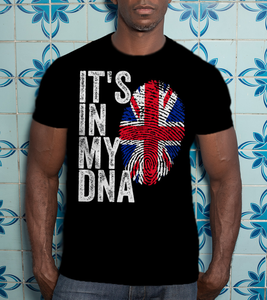 IT'S IN MY DNA UK Union Jack Fingerprint Flag T-Shirt