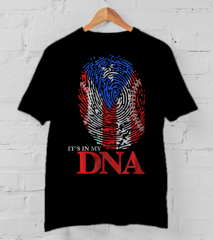 It's In My DNA Puerto Rico Baseball Boricua Flag T-Shirt