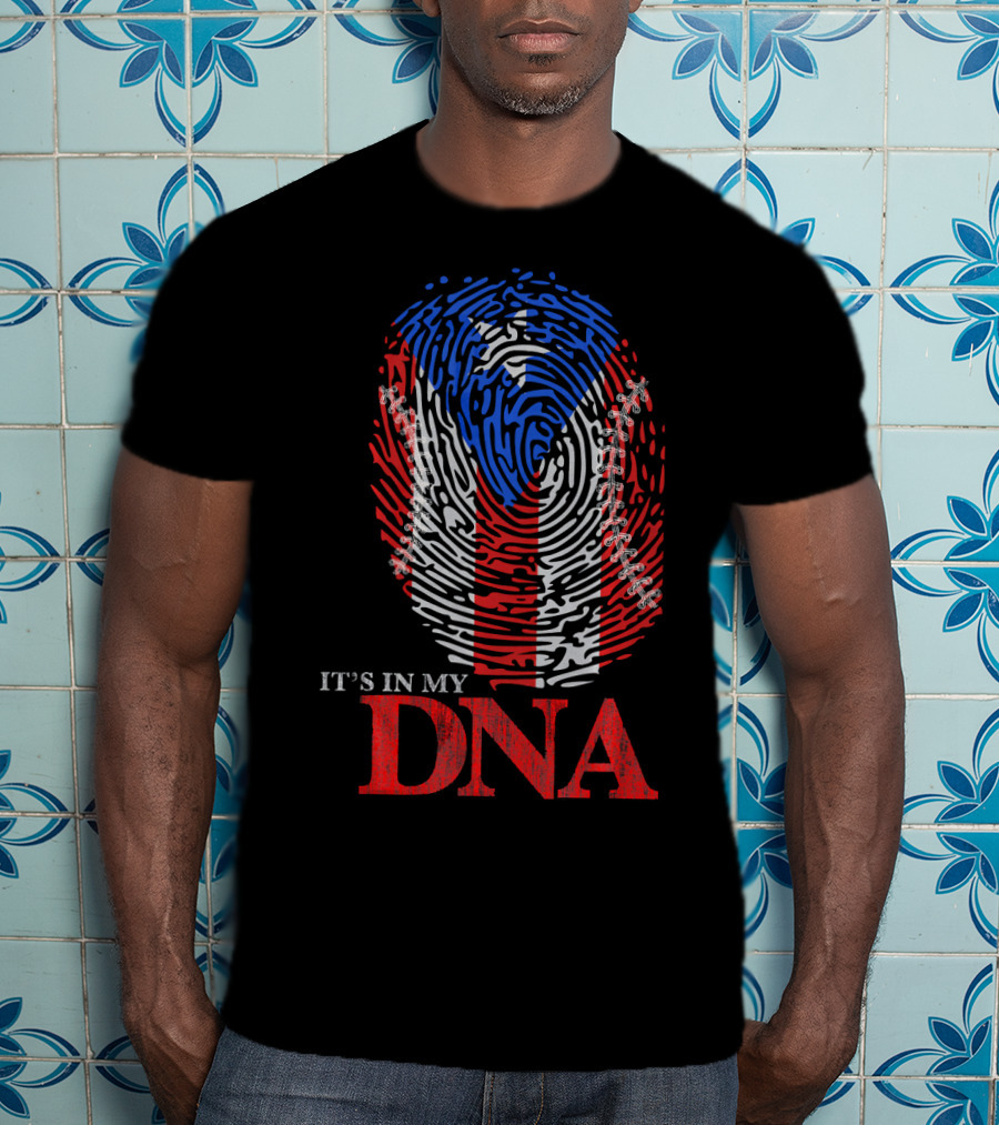 It's In My DNA Puerto Rico Baseball Boricua Flag T-Shirt