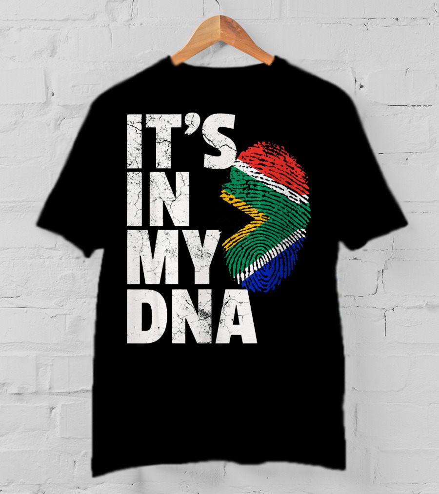 South Africa Flag Fingerprint It's IN My Dna T-Shirt