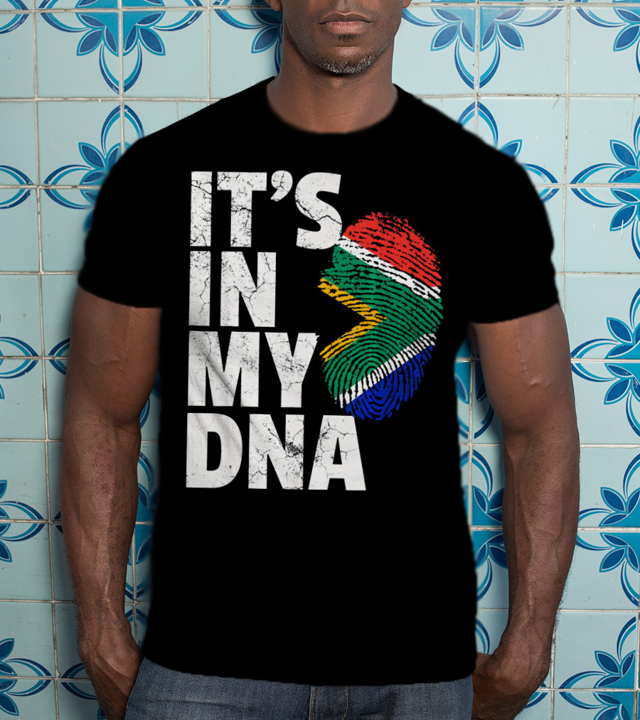 South Africa Flag Fingerprint It's IN My Dna T-Shirt