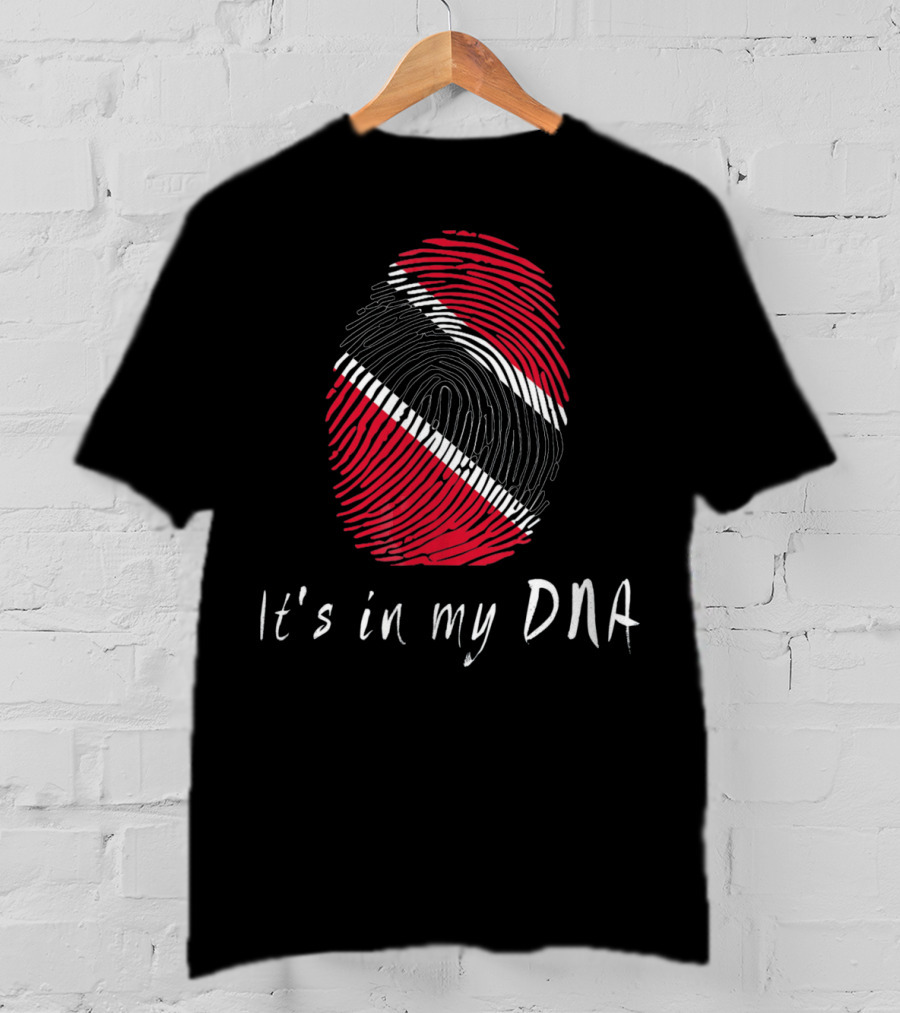 Trinidad Flag It's In My DNA Fingerprint T-Shirt