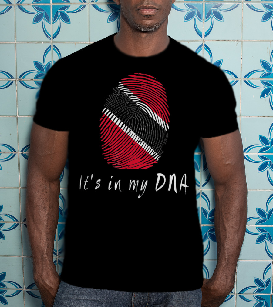 Trinidad Flag It's In My DNA Fingerprint T-Shirt