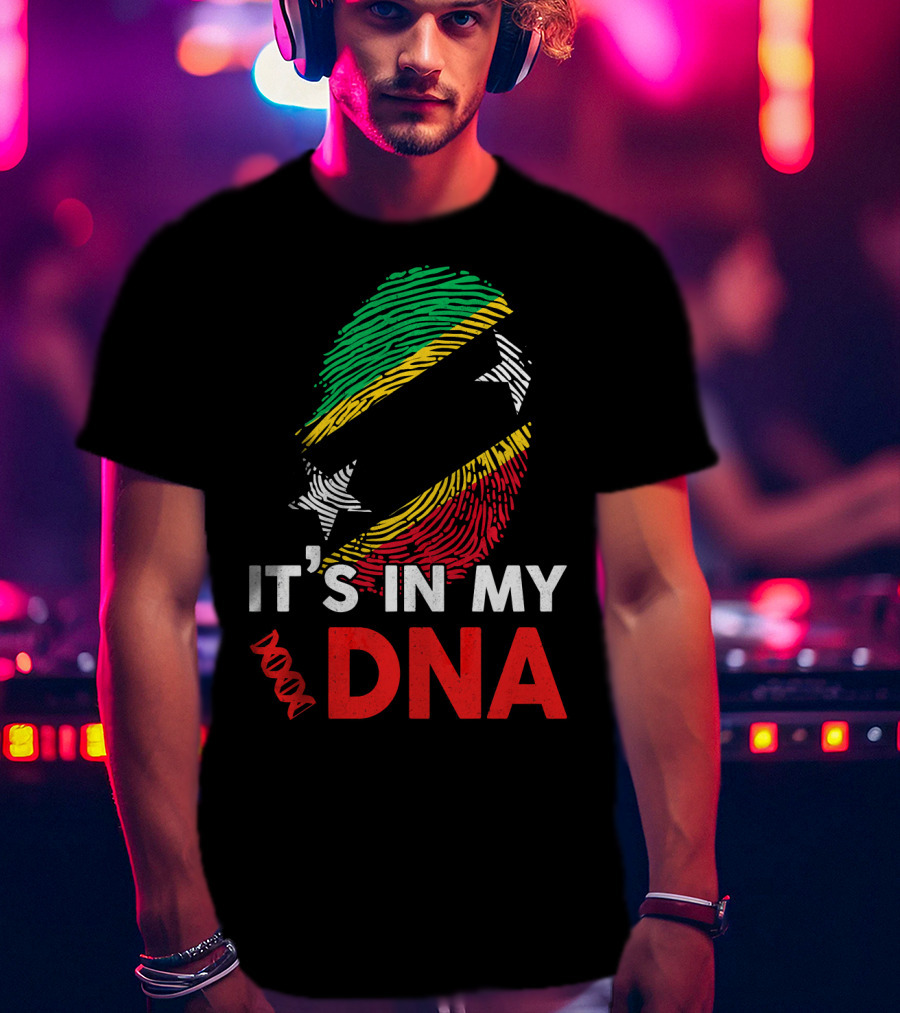 St Kitts And Nevis Fingerprint It's In My DNA T-Shirt