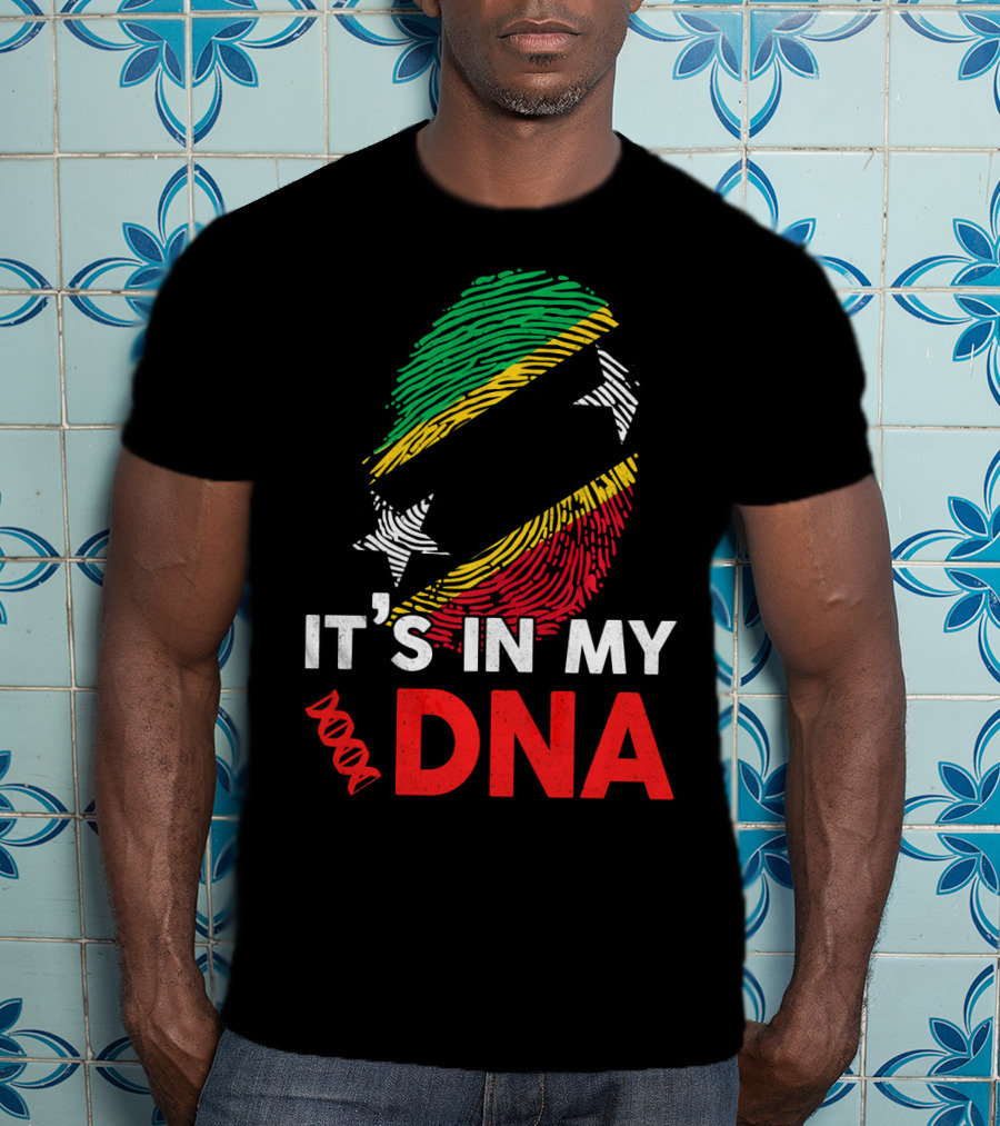 St Kitts And Nevis Fingerprint It's In My DNA T-Shirt
