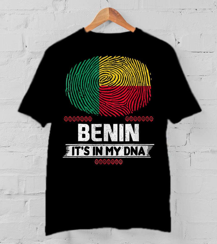Benin It's In My DNA Beninese Flag Fingerprint T-Shirt
