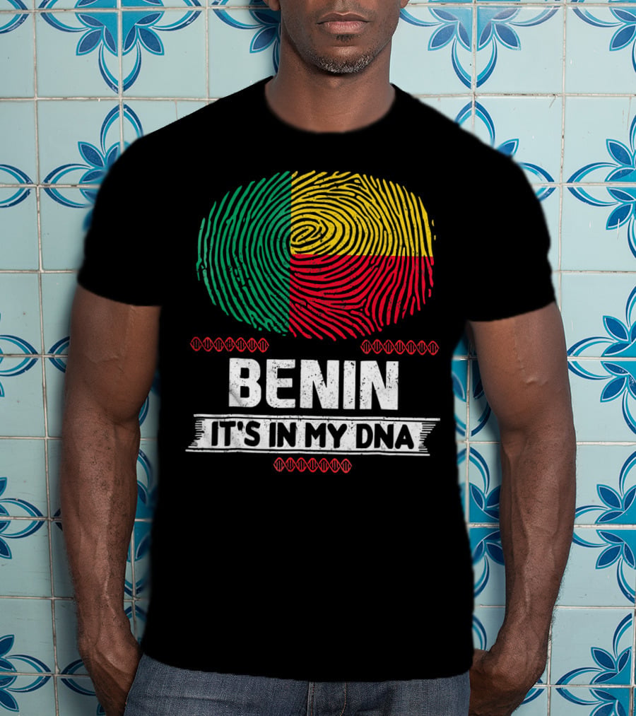 Benin It's In My DNA Beninese Flag Fingerprint T-Shirt