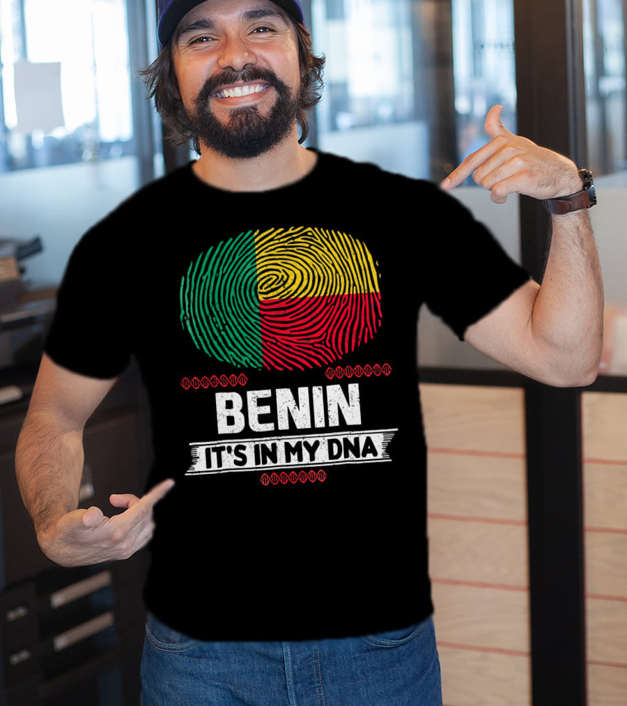 Benin It's In My DNA Beninese Flag Fingerprint T-Shirt