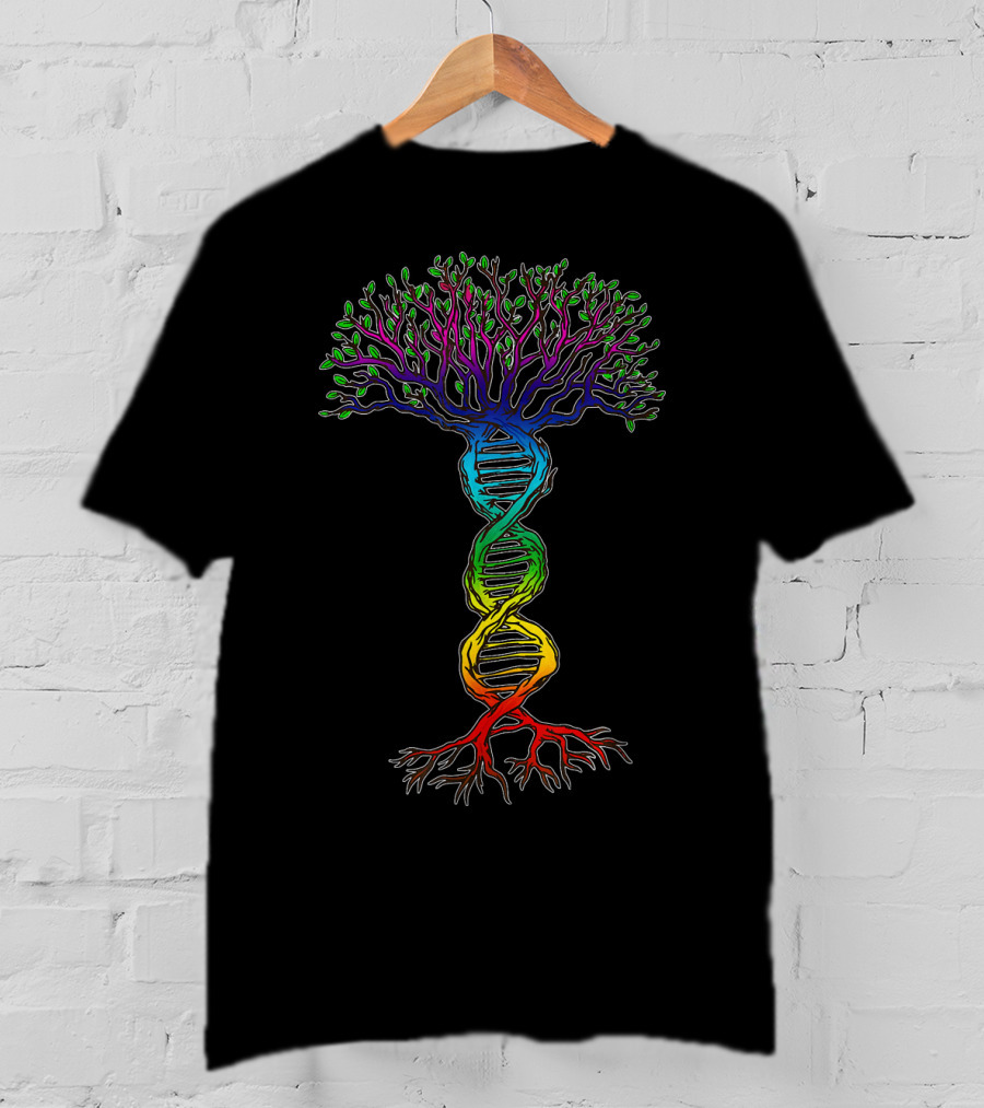 Tree Of Life Rainbow Chakra DNA Elements T-Shirt