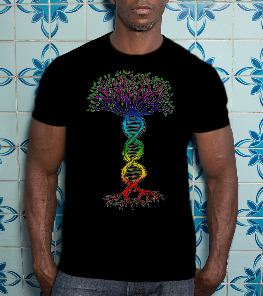 Tree Of Life Rainbow Chakra DNA Elements T-Shirt