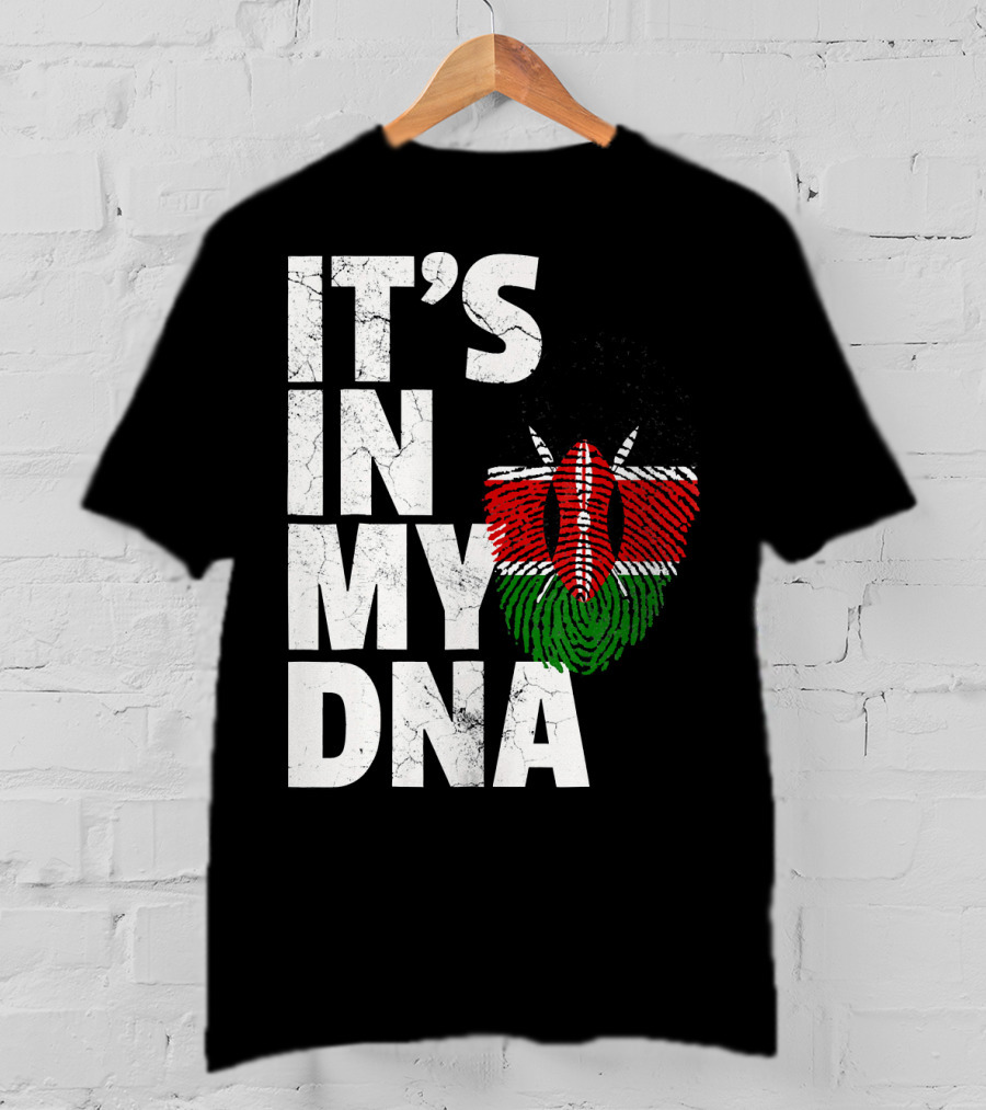 ITS IN MY DNA Kenya Flag Fingerprint T-Shirt