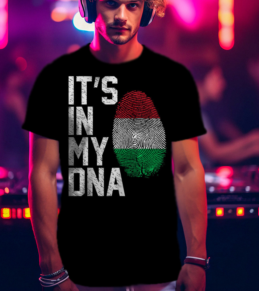 It's In My DNA Italian Italy Flag Fingerprint T-Shirt