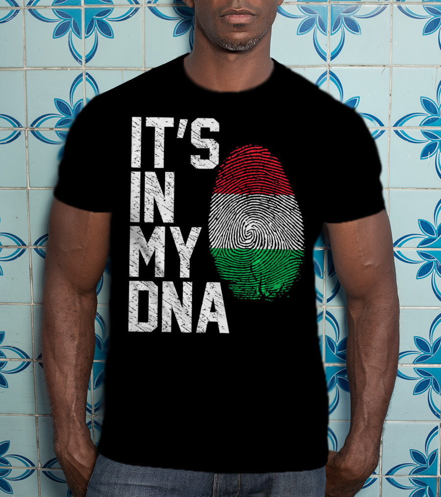 It's In My DNA Italian Italy Flag Fingerprint T-Shirt