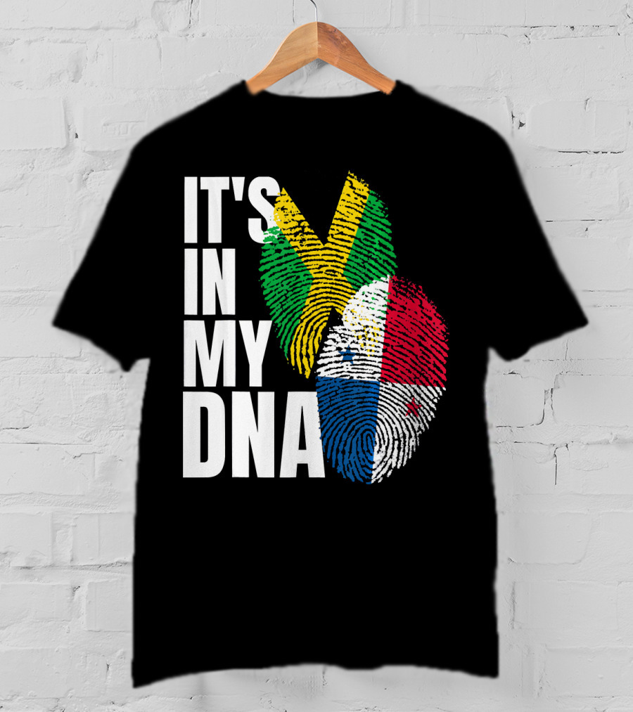 Panamanian And Jamaican Mix It's In My DNA Flag Her T-Shirt