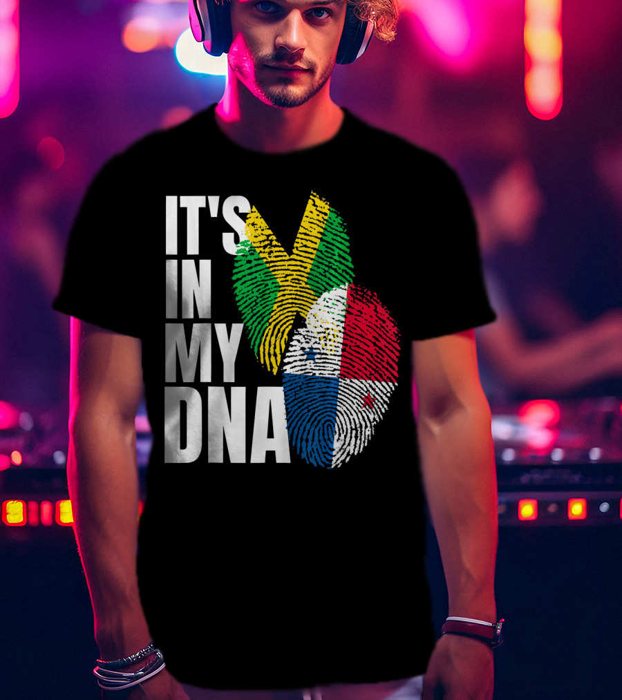 Panamanian And Jamaican Mix It's In My DNA Flag Her T-Shirt