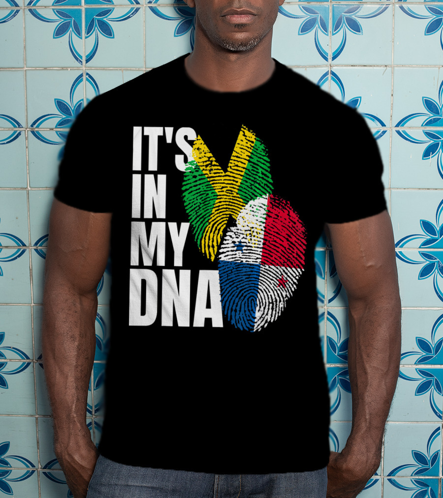 Panamanian And Jamaican Mix It's In My DNA Flag Her T-Shirt