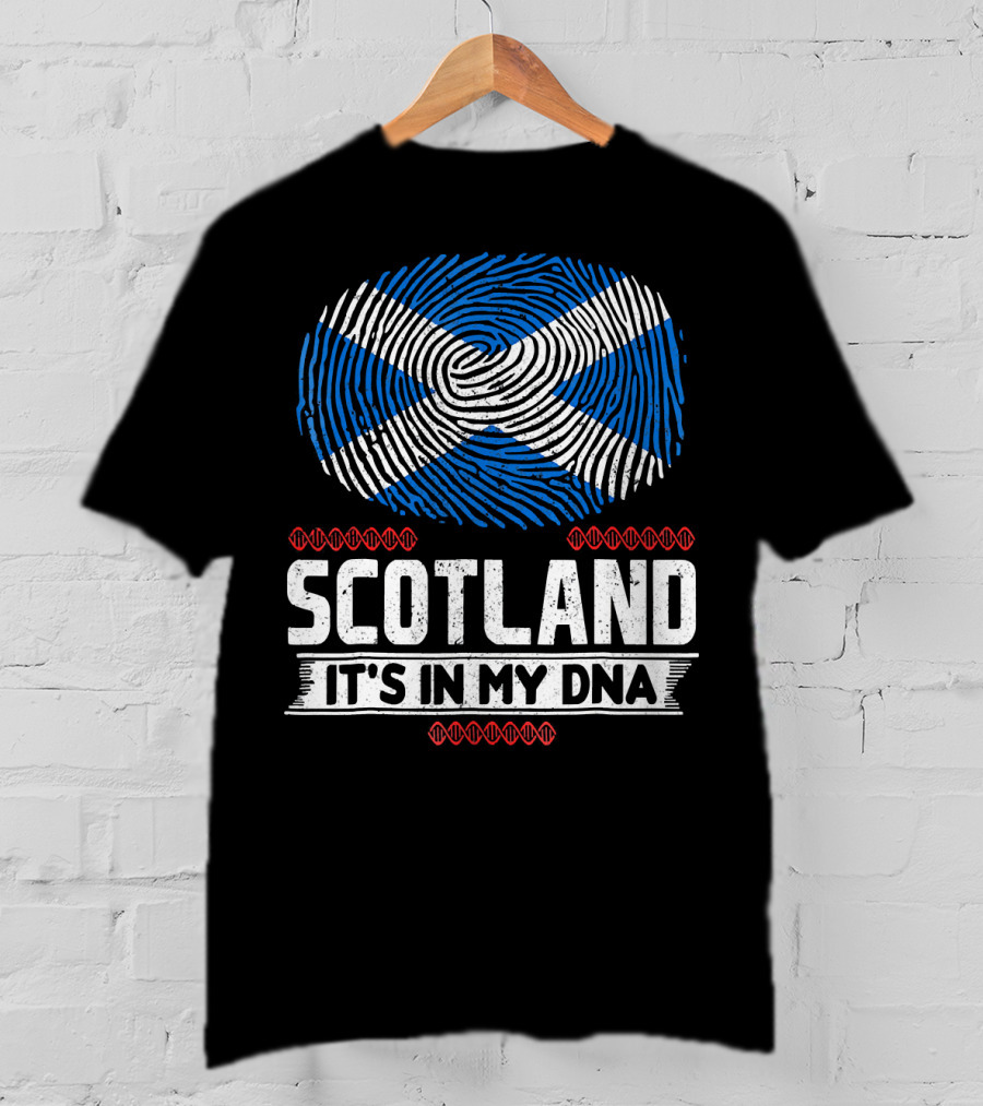 SCOTLAND It's In My DNA Scottish Flag Fingerprint T-Shirt